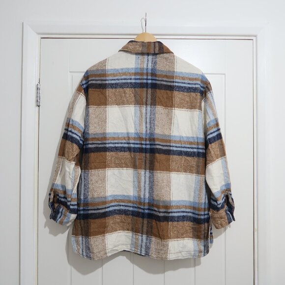 Ashley by 26 Flannel Shacket Jacket L Plaid Lined Outerwear Country Pockets - Picture 2 of 7